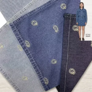 High-quality Japanese Style Jean Denim 11.46oz High Stretch Cloth Woven Lightweight Spiral-patterned Embroidered Denim Fabric