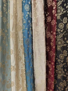 High quality Sunflower patterned Embossed High precision Curtain Fabric Suitable for Home Decoration or Commercial Use