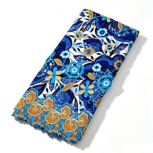 High quality Three dimensional Embroidery Woven Batik Lace Fabric 100% Cotton Medium Weight for Wedding Accessories