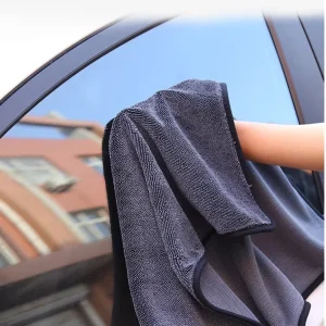Highly Absorbent Quick Dry Black Microfiber Car Towel Multi Functional Car Wash Towel