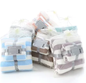 Highly Absorbent and Quick Dry Premium Coral Velvet Bath Towels Washcloth 2 Piece Towel Set