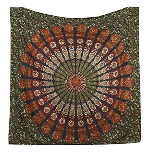 Hippie Bohemian Psychedelic Peacock Mandala Wall Hanging College Dorm Beach Throws Table Cloth Bedding Tapestry Banner
