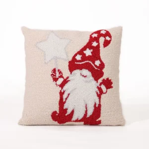 Holiday 100% Cotton Santa Claus Embroidery Christmas Pattern Throw Pillow for Gift Home Decoration