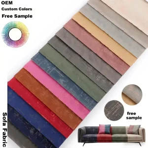 Holland 100% Polyester Velvet Sofa Fabric Breathable Tear Resistant Knitted Upholstery Bronzed Pattern Plain Style Medium Weight