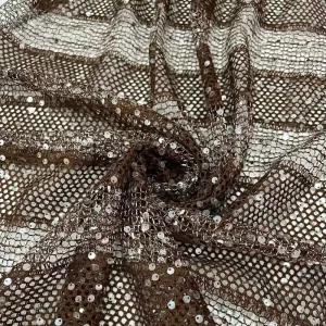 Hollow Fishnet Mesh Sequin Fabric Irregular Scattered Sequins Net Fabric for Women Dress Skirt & Kids Clothing Apparel