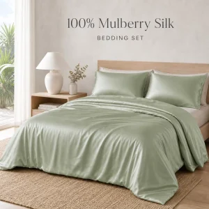Home And Hotel 4pcs Fashion Bedsheets Silky Smooth Mulberry Silk Bedsheets Duvet Cover Bedding Set For Home