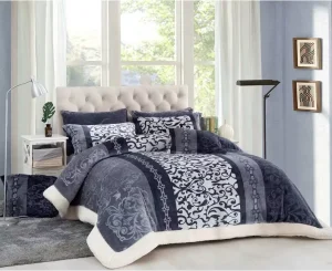 Home Application and Adults Age Group Flannel Sherpa Winter Comforter Set for Home Use