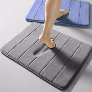 Home Bath Mat Coral Fleece Bathroom Carpet Water Absorption Non slip Memory Foam Absorbent Washable Rug Toilet Floor Mat