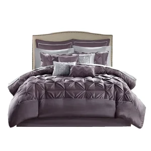 Home Bed Linen 100% Polyester Solid Floral Vintage 8Pcs Comforter Bedding Set