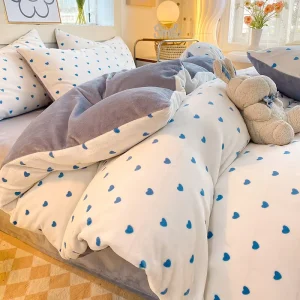 Home Bedding Comforter Sets Bed Cover Blanket Adult Jacquard Printed Flannel Fleece Cotton 400TC Silk King Size 4pcs