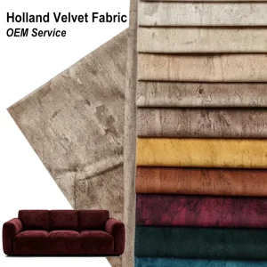 Home Deco 100% Polyester Plain Waterproof Customized Color Knitted Velour Plush Holland Velvet Sofa Fabrics