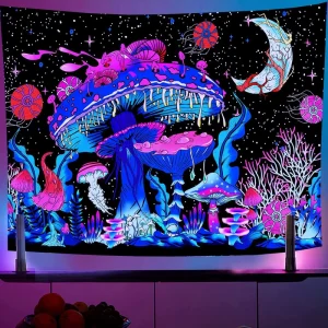 Home Decor Colorful Wall Hanging Cloth 3d Digital Printing Witchcraft Tarot Glow in the Dark Tapestry