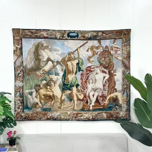 Home Decor Embroidered Floral Pattern Customizable Size Eco Friendly Machine Washable Jacquard Woven Tapestry Wall Hanging