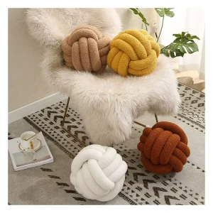 Home Decor Sofa Living Room Spherical Cushion Knot Pillow Ball Knitting Throw Pillow