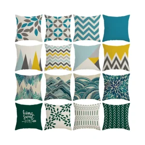Home Decoration Couch Sofa Patio 45*45 cm Throw Cushion Set Polyester Ramie Waterproof Outdoor Throw Pillow