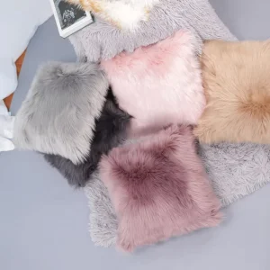 Home Decorative Luxury Soft Faux Fur Cushion Double Sided Fluffy Pillow Shaggy Throw Pillow Covers for Living Room