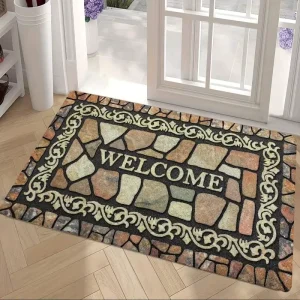 Home Decorative Super Absorbent Antibacterial Eco-Friendly Durable Bathroom Entranceway Door Mat Carpet Bath Mat Non Slip Easy