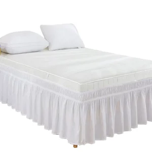 Home Embroidery Bed Skirt Set Bedspread Cotton Skirt Bedding Set