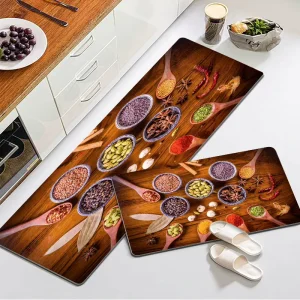 Home Entrance Doormat Kitchen Bedroom Living Room Decoration Floor Carpet Balcony Kitchen Anti Slip Long Rug 3D Printed Mat