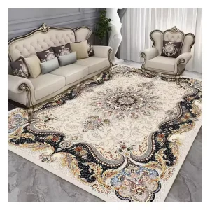 Home Floor Mat Muslim Classical Turkey Alfombra Anti-slip Crystal Velvet Low-Profile Moroccan Carpet Runner Rugs for Hallway
