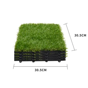 Home Garden Interlocking Green Carpet Artificial Grass 25mm Eco Friendly Synthetic Turf Tiles Pet Sports Flooring