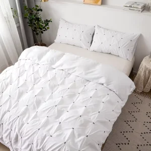 Home & Hotel Microfiber White Duvet Cover Bedding Set Luxury Duvet Cover Set 3 Piece Bed Set