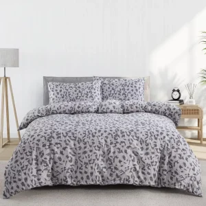 Home Microfiber 100% Polyester Gray Geometric Pattern All Season Duvet Cover Set