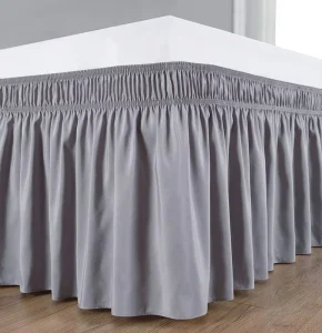 Home Skirt Bed Set Polyester Pongee Bed Skirt Frame Wrap Around Cover Dust Ruffled Solid Bed Skirts