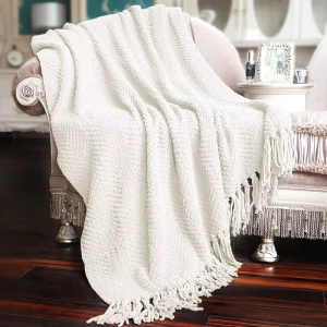 Home Soft Things Knitted Solid Color Bed Sofa Couch Cover Throw Blanket