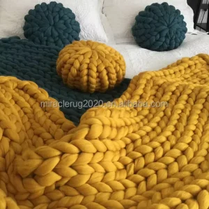 Home Spun Home Collection Premium Handmade Woven Lightweight Blankets Crochet Orange Custom Chunky Big Knitted Blanket