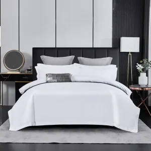 Home Stripe Textiles Luxury Hotel Collection Hotel Linens Bed White Flat Sheet Double Sets