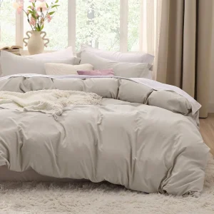 Home Super King Duvet Cover Set Soft Brushed Microfiber Bedding Sets Solid Fade Resistant Easy Care