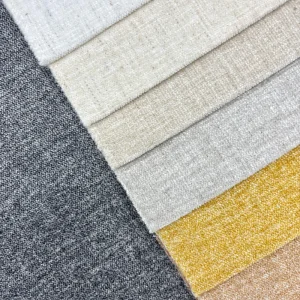 Home Textile 100% Polyester Linen Furniture Fabric Woven Dyed Plain Anti Pill Upholstery Waterproof Sofa Fabric