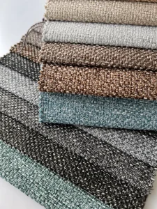 Home Textile 100% Polyester Linen Style Sofa Upholstery Fabric Woven Design Dyed Plain Pattern Shrink Resistant Tear Resistant