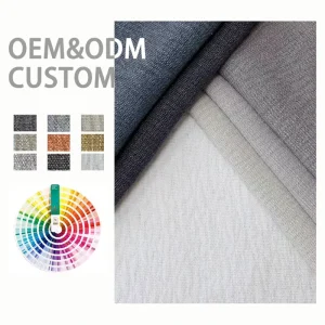 Home Textile Custom Print Fabric Linen 100% Polyester Linen Sofa Fabric