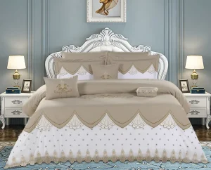Home Textile European Style Jacquard Design Skin Friendly Polyester Microfiber Wedding Bedding Set