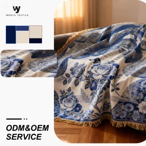 Home Textile Jacquard Tapestry Poly Cotton Mixed Wall Hanging Blanket