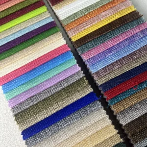 Home Textile Linen Like Polyester Fabric for Sofas Cushion Covers Upholstery Linen Look Fabric
