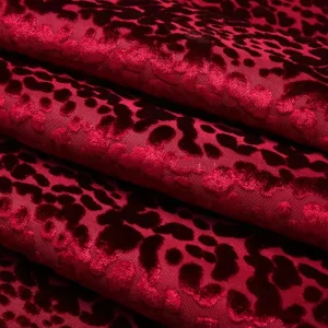 Home Textile Red Colored 100% Polyester Woven Sofa Upholstery Fabric for Furniture