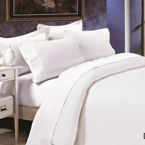 Home Textile Solid Color 100% Polyester Embroidery Bed Sheet Set