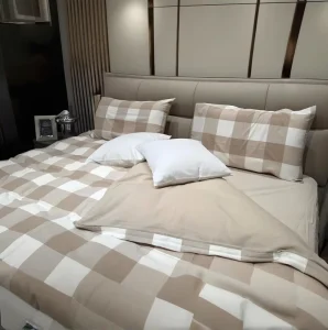 Home Textile Washed Cotton Modern Printed Eco-Friendly 4-Piece Bedding Set