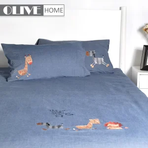 Home Textile Woven Embroidered Animal 100% Cotton Luxury Comforter Quilt Set Baby Kids Bedding Eco friendly 200TC