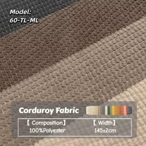 Home Textile Yarn Dyed 100% Polyester Woven PA Coated Breathable Lightweight Corduroy Upholstery Sofa Fabric