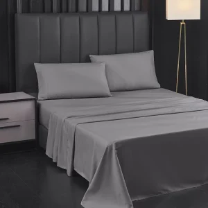Home Textiles Brushed Polyester Modern Minimalist Fitted Sheet Four piece Set Pillowcases Reactive Dyeing