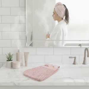 Home Use Super Soft & Absorbent Quick Drying Thick Hair Towel Bath Cap 100% Cotton Solid Color Stripe Style Triangle Shape