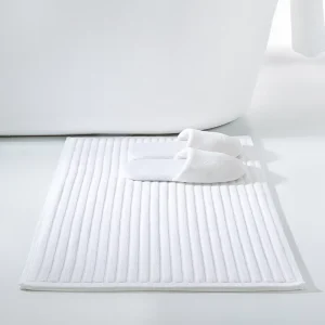 Home and Hotel Use 100% Cotton Bath Mats Solid Color White Grey Floor Towels High Density