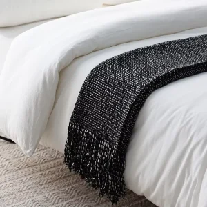 Homestay Style Knitted Decorative Blanket Wheat Ear Dual Color Woolen Bed Tail Towel Luxury Throw