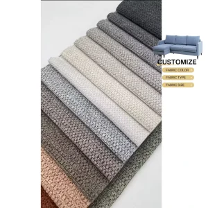 Hometextile Brushed Furniture Fabric Sofa Upholstery Woven Yarn Dyed Dobby Jacquard Linen Look Waterproof Fabric