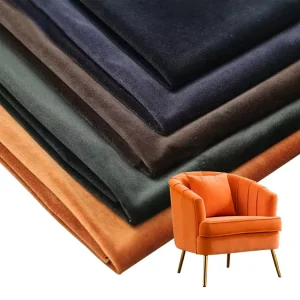 Hometextile Custom Multi-color Design Furniture Waterproof Solid Orange Upholstery Holland Velvet Fabric For Sofa