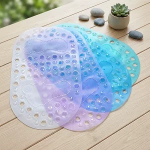 Homeuse Bathroom Anti Slip Indoor Door Mat Mat with Foot Massage Function Odorless Oval Bathroom Floor Mat PVC Plastic Mat